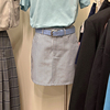 东大门女装2024春款竖条纹，半身裙女小个子，高腰显瘦包臀裙a字短裙
