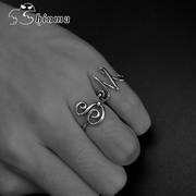 shinmaS925银纯银泰银SM对戒复古银饰戒指指环土酷朋克风男女