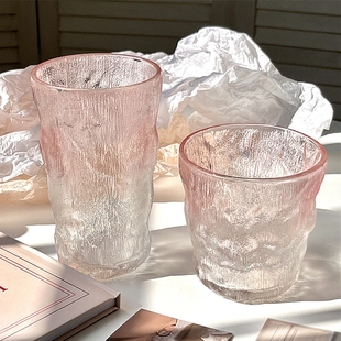 玻璃杯子水杯女高颜值冰川，杯家用耐高温泡，茶杯套装牛奶杯酒杯渐变