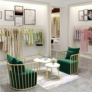 。简约现代家具铁艺沙发r椅子网红时尚咖啡店铺女服装店沙发组合