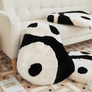 ins可爱大熊猫卡通坐垫仿兔绒椅子垫沙发儿童客厅装饰榻榻米垫子
