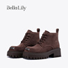 BellaLily2023冬季增高牛皮短靴女休闲复古马丁靴欧美机车靴