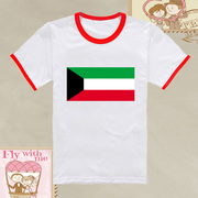 学校学生运动会短袖男童装女孩，长袖班服纪念科威特国旗t恤衫