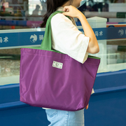纯色折叠购物袋加厚大容量口袋便携式环保袋束口手提袋超市买菜包