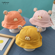 婴儿帽子春夏季婴幼儿，遮阳宝宝帽子男童女童防晒可调节小熊渔夫帽