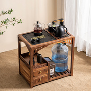 中式胡桃木家用茶车柜茶几阳台茶桌，金灶自动烧水移动小茶台水桶柜