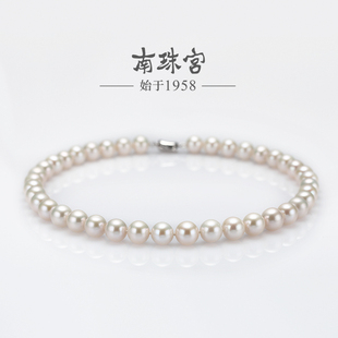 南珠宫福缘淡水珍珠项链颈链，女强光近圆妈妈，款锁骨链新春节礼物