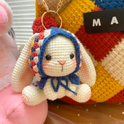 diy手工编织垂耳兔玩偶，毛线钩织复古祖母，格兔子挂件材料包小礼物