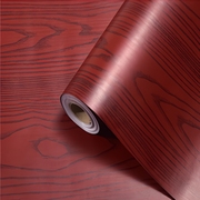 红木纹贴纸防水家具柜子桌面红色翻新木门中式墙纸自粘壁纸木纹纸
