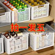 塑料收纳筐零食杂物玩具整理箱家用厨房橱柜储物篮盒桌面置物篮子
