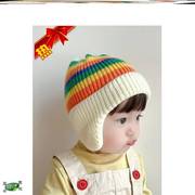 男童棉帽冬季儿童保暖帽宝宝帽子针织帽彩色毛线帽套头帽护耳帽韩