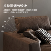 科技布沙发(布沙发)轻奢客厅羽绒，现代简约直排意式极简大户型转角布艺沙发