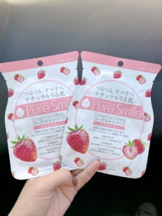 日本puresmile酸奶草莓蜂蜜，面膜精华补水保湿滋润提亮修护1片
