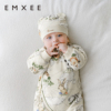 EMXEE KIDS嫚熙新生儿衣服秋冬装宝宝外出加厚保暖夹棉连体衣婴儿