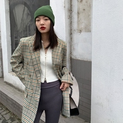 洛边小众设计复古英伦，风格子格纹，西装外套女