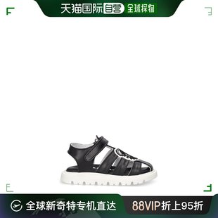 香港直邮Moschino 莫斯奇诺 男童Logo印花泰迪熊贴片皮革凉鞋童鞋