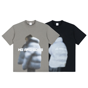 C14 online SS22 黑色/灰色 概念人像印花宽松短袖T恤