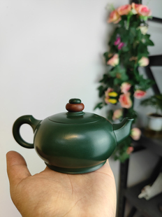 宜兴全手工茶具紫砂壶描金时来运转茶具原矿民国绿泥茶壶150毫升