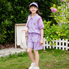 女童夏装套装2024洋气时髦大童儿童夏季女孩运动polo衫两件套