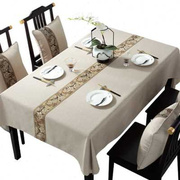 新中式桌布古典中国风，禅意茶几餐桌布艺，古风棉麻防水台布茶艺茶席
