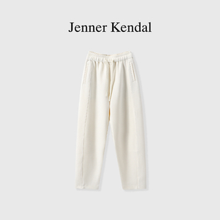 Jenner Kendal简一纯色松紧腰哈伦裤秋季宽松显瘦直筒休闲裤
