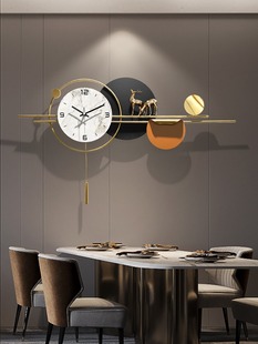 轻奢钟表挂钟客厅现代简约餐厅时钟挂墙创意装饰静音挂表2023
