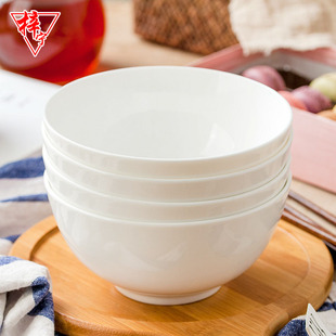 纯白骨瓷小碗欧式可微波简约家用陶瓷，餐具汤碗面(汤碗面，)碗吃饭米饭碗澳碗