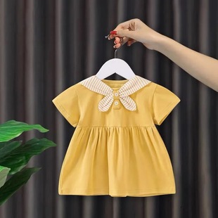 女宝宝连衣裙洋气夏装夏季婴儿T恤1-5岁岁小童装女童公主裙子纯棉