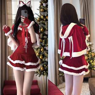 圣诞节服装女cosplay兔女郎制服性感夜店派对圣诞女王装披风斗篷