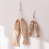 美式复古北欧地中海背景墙上装饰品，鱼挂件手工，实木串鱼串壁饰挂饰