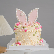 烘焙蛋糕装饰立体草莓diy巧克力，硅胶模具摆件兔，耳朵翻糖造型装扮