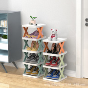 简易x鞋架家用门口diy小型鞋柜，多层省空间收纳折叠鞋架子置物