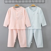 宝宝镂空空调服套装，婴儿夏装薄款衣服男女童，夏季纯棉新生儿睡衣