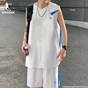 中国乔丹运动套装篮球服男无袖球衣上衣队服宽松定制运两件套