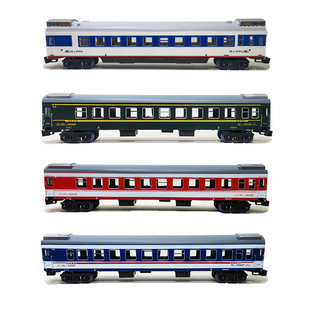 奋发仿真轨道儿童模型电动玩具刷绿蓝红白皮火车YZ25TG硬座客车厢