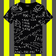 公式符号学霸t恤短袖速干薄款半截袖数理化学生装宽松tee潮流短裤
