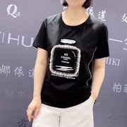 3512女权贵族夏季韩版宽松显瘦胖mm大码女常规，款短袖圆领t恤