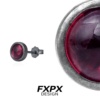 fxpx暗紫水晶925纯银耳钉欧美哥特朋克风耳饰，小众设计耳骨钉男女