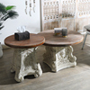 设计师款法式乡村风格工艺复古做旧浮雕茶几实木欧式客厅沙发边几