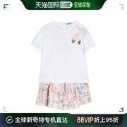 香港直邮潮奢ilgufo女童花卉印花上衣，与半身裙套装童装