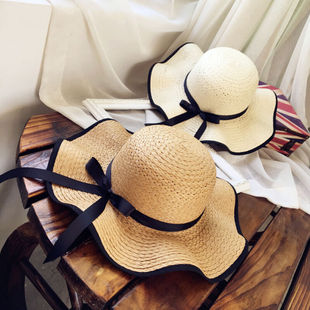 帽子女海边夏季防晒大沿草帽，太阳大帽檐，沙滩遮阳帽遮脸百搭韩版潮