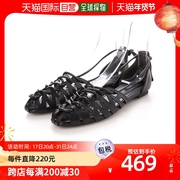 日本直邮evol女士鞋子黑色尖头，平底舒适透气休闲户外百搭橡胶