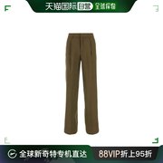 香港直邮潮奢 PT 女士 军绿粘胶纤维混纺裤子 CDVSLLZ00STDFT35