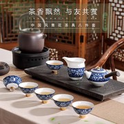 景德镇青花瓷高档茶具套装整套泡茶壶功夫茶具盖碗主人杯家用