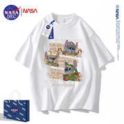 NASA联名男女生T恤短袖ins夏季纯棉半袖oversize宽松体恤美式