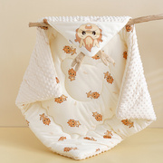 婴儿包被秋冬款薄款初生抱被纯棉夏季加厚豆豆绒产房包单新生宝宝