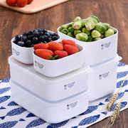 日本进口冰箱保鲜盒食品密封保鲜盒，便当盒塑料长方形水果盒子