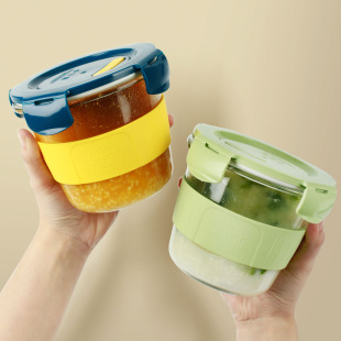 玻璃汤碗密封便携汤盒学生，上班族可微波炉加热耐高温饭盒带盖粥杯