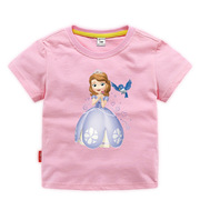 儿童夏装纯棉短袖T恤男女童苏菲亚公主打底衫宝宝洋气半袖T恤上衣