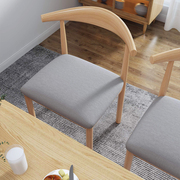 餐椅靠背凳子家用北欧书桌椅，现代简约餐厅椅子，仿实木铁艺牛角椅